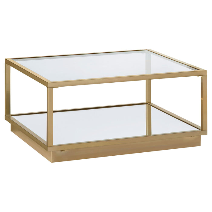 Emeline - 2 Piece Coffee Table Set - Brushed Brass