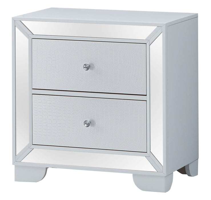 Contemporary Nightstand - Silver Champagne - Particle Board