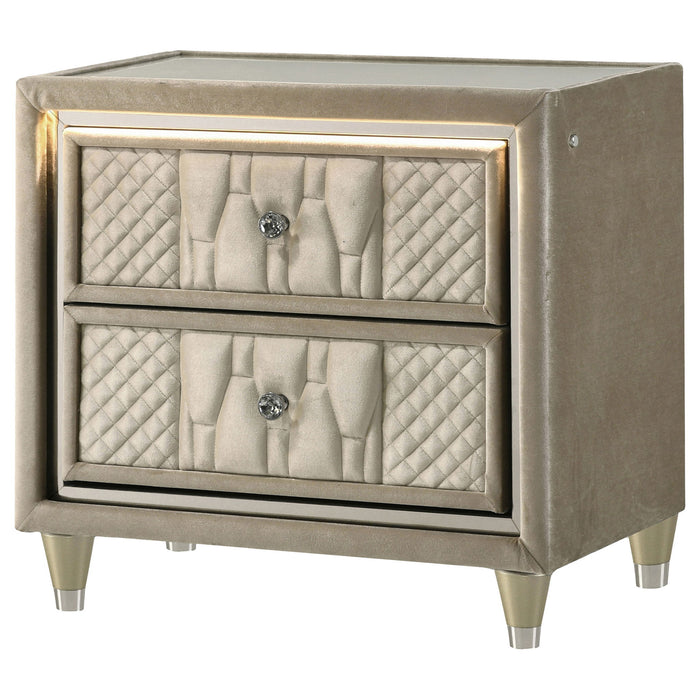 Mika - 2 Drawer LED Nightstand With USB
