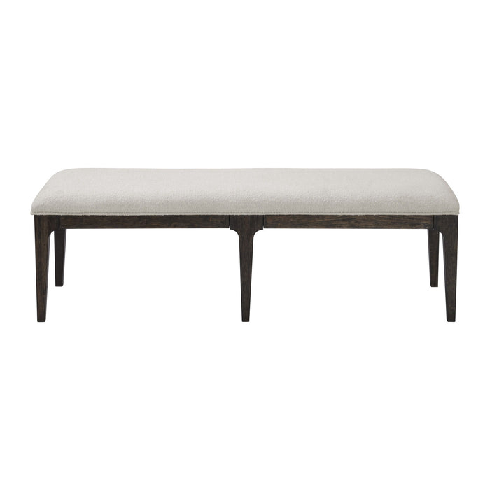 Sutton Place - Upholstered Dining Bench With Boucle Fabric And Tapered Legs - Cream And Cocoa