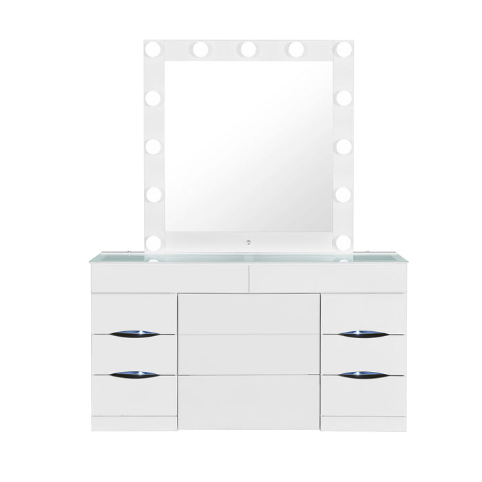 Elisa - Vanity Set With Stool And LED Bulbs