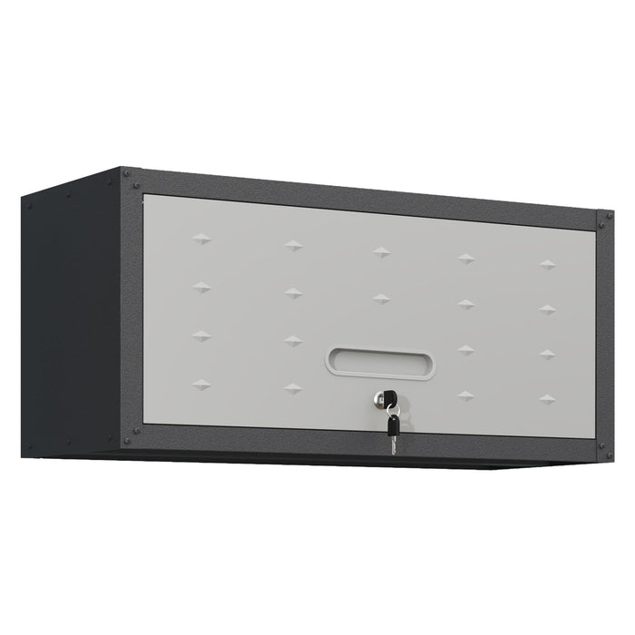 Heavy Duty Metal Wall Mounted Tool Storage Cabinet Steel Metal Garage Storage Cabinet - Black / Gray
