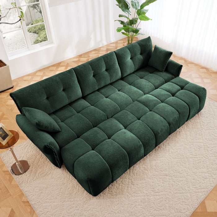 Sofa Set With Ottoman And Pillows, Textured, High Resilience Cushions