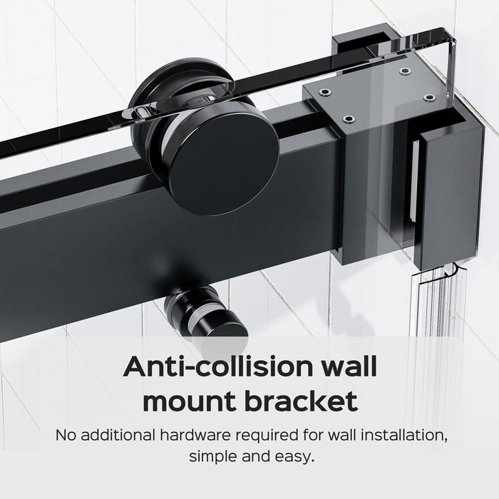 Frameless Double Sliding Soft-Close Shower Door, 3 / 8" (10Mm) Thick SGCC Tempered Glass Door, Matte