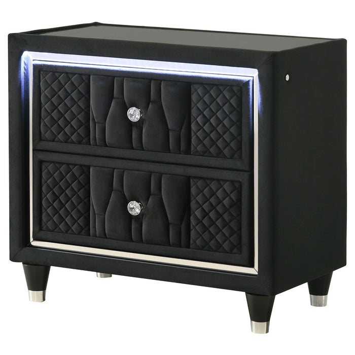Mika - 2 Drawer LED Nightstand With USB