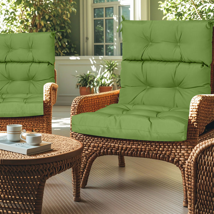 2 Piece High Back Patio Chair Cushion Set
