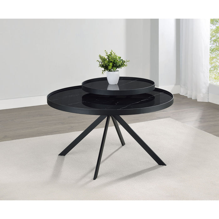 Shayne - Round Top Coffee Table With 2 Tier Design