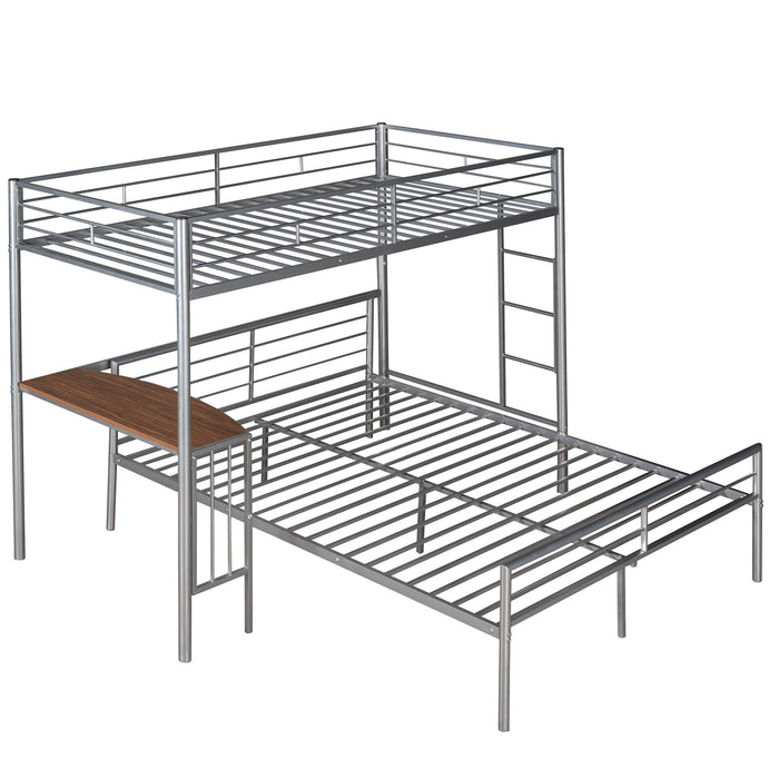 Bunk Bed With Desk, Ladder And Quality Slats For Bedroom