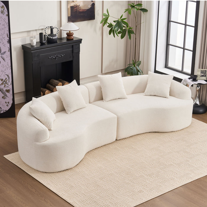 4 Seater Sofa With Fabric, 30D, 60 Hardness Full Sponge, 4 Pillow For Living Room, Home Furniture Sleeper Sectional Sofa For Apartment