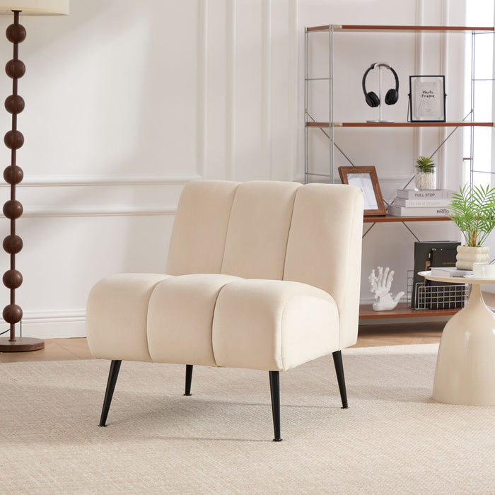Upholstered Armless Chair For Living Room