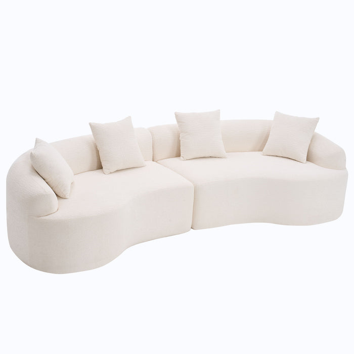 4 Seater Sofa With Fabric, 30D, 60 Hardness Full Sponge, 4 Pillow For Living Room, Home Furniture Sleeper Sectional Sofa For Apartment