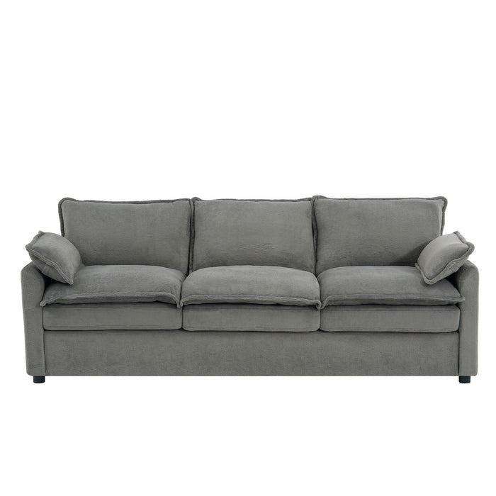 Modern 3 Seater Sofa With Side Storage Pockets For Living Room