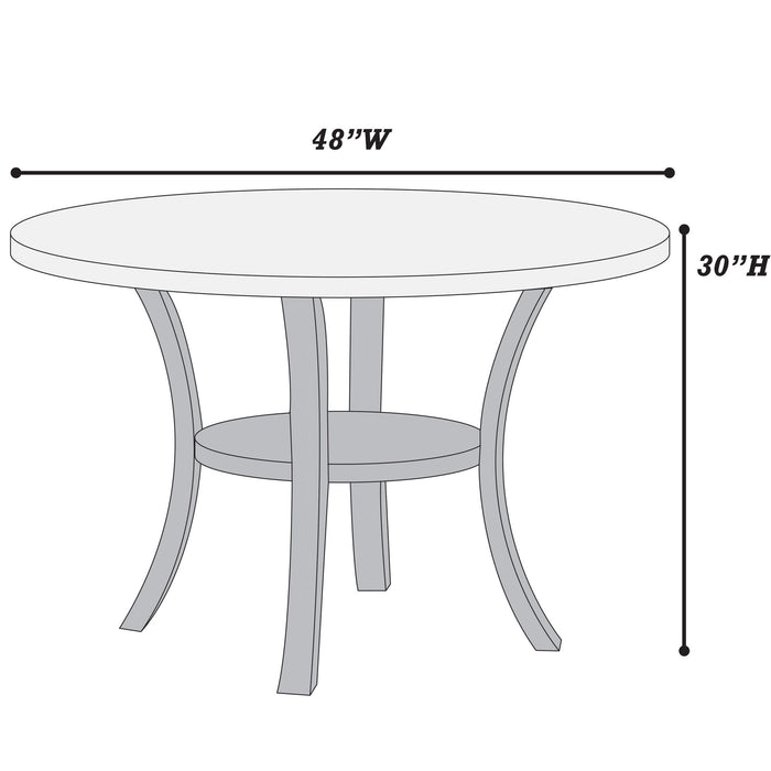 5 Piece Dining Set Chairs, Table With Lower Shelf - Black / Dark Gray / White