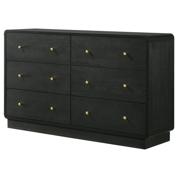 Burton - 6 Drawer Dresser Cabinet - Black