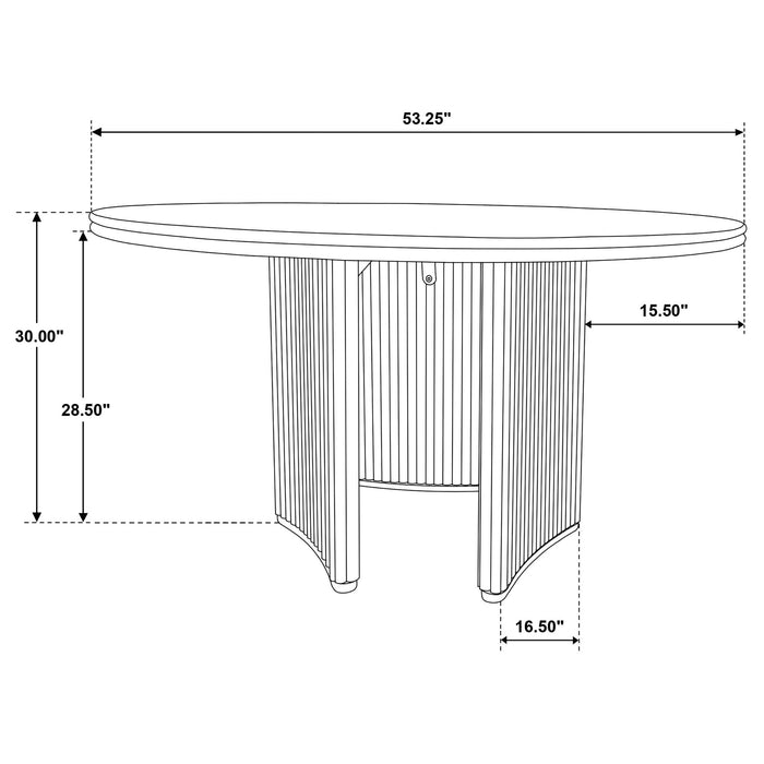 Dreydon - Round Dining Table With Textured Tripod Base - Light Brown