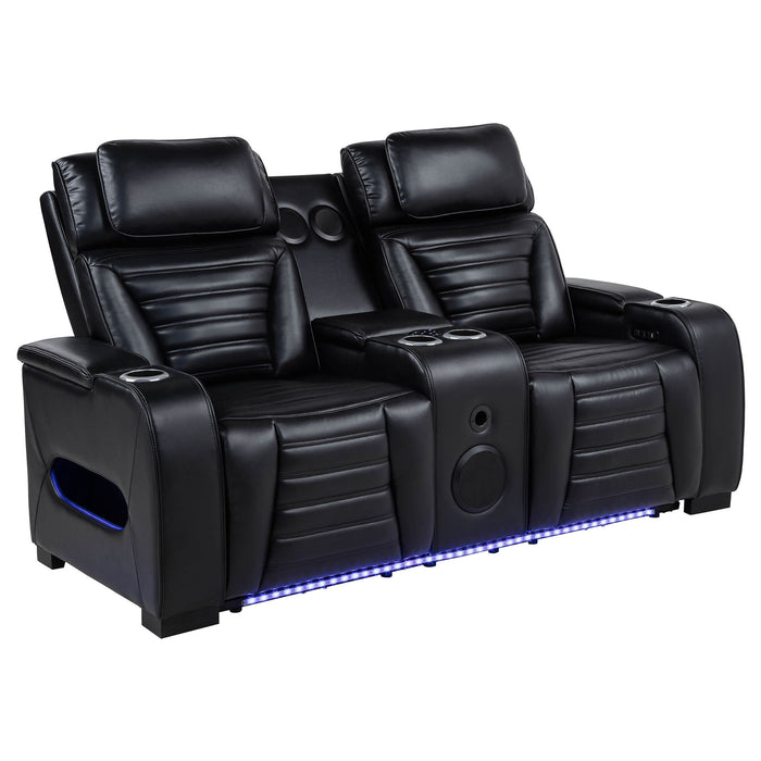 Isadora - Power Reclining Loveseat With Dual USB Charging And Built In Bluetooth Speaker - Black