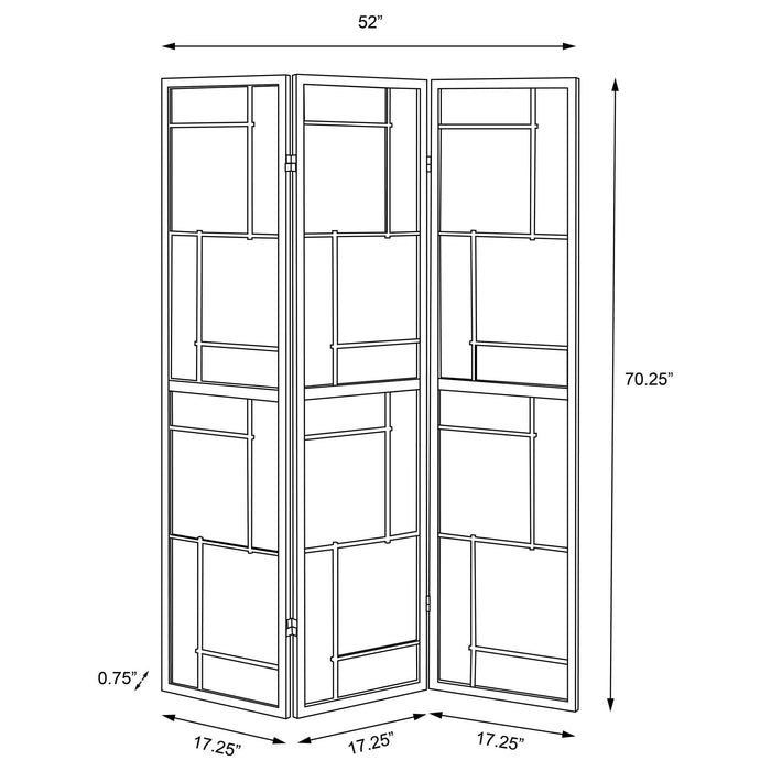 Reese - 3 Panel Room Divider Folding Shoji Screen With Accents - Beige / White