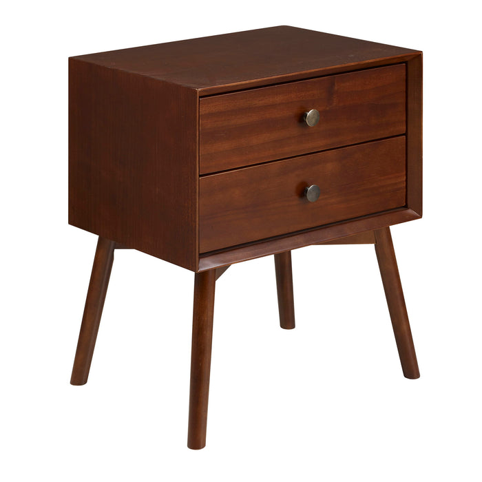 Double Drawer Nightstand - Walnut