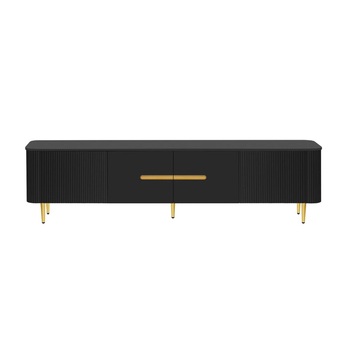 Minimalist TV Stand For TVs Up To 85", Modern Entertainment Center Media Console With 4 Spacious Cabinets For Living Room
