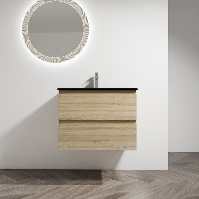 Wall Mounted Bathroom Vanity With Sink, 2 Soft Close Drawers