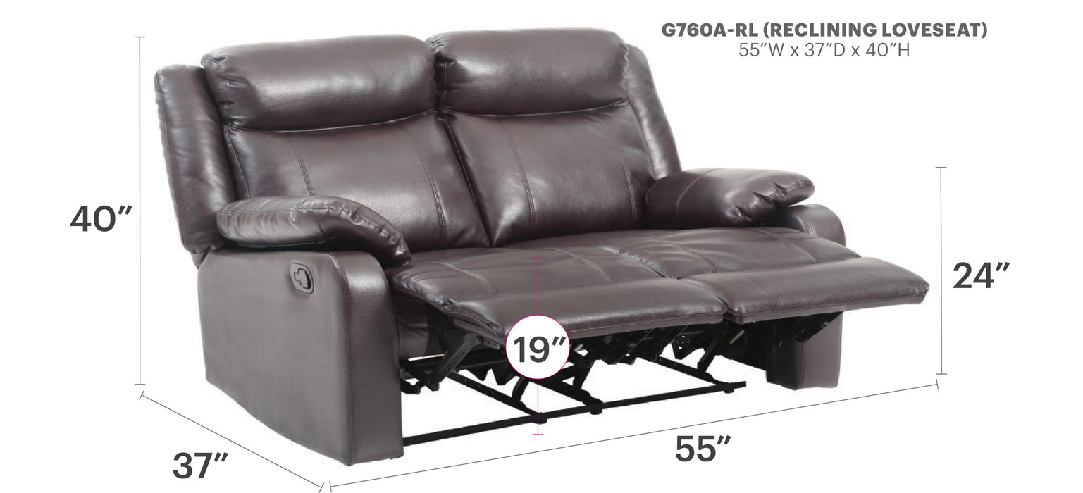 Ward - Stylish Reclining Loveseat For Two