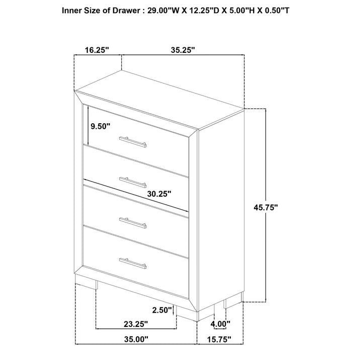 Merritt - 4 Drawer Bedroom Chest - Light Oak