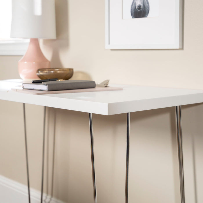 Hairpin Leg Computer Desk - White