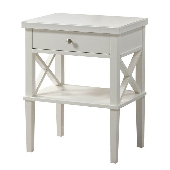 Madison - Nightstand With Open Shelf And Drawer And Decorative Side Panels
