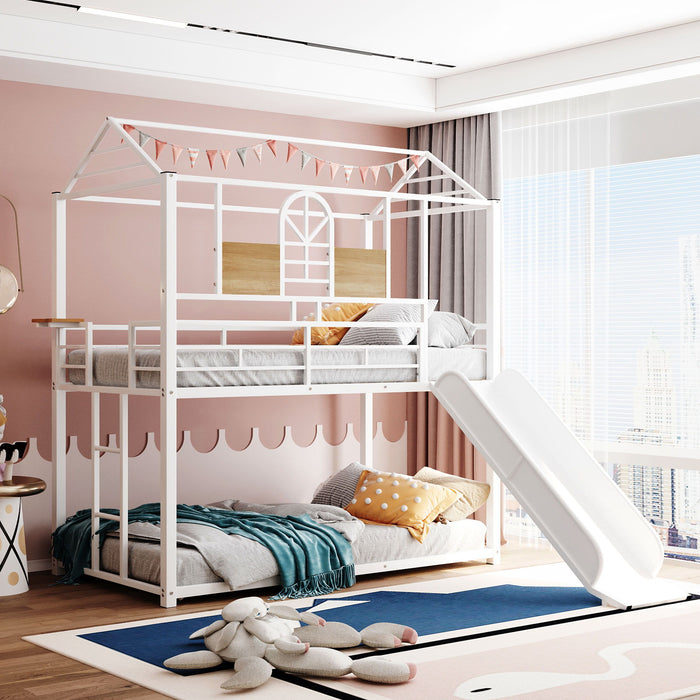 Metal Bunk Bed, Metal Housebed With Slide
