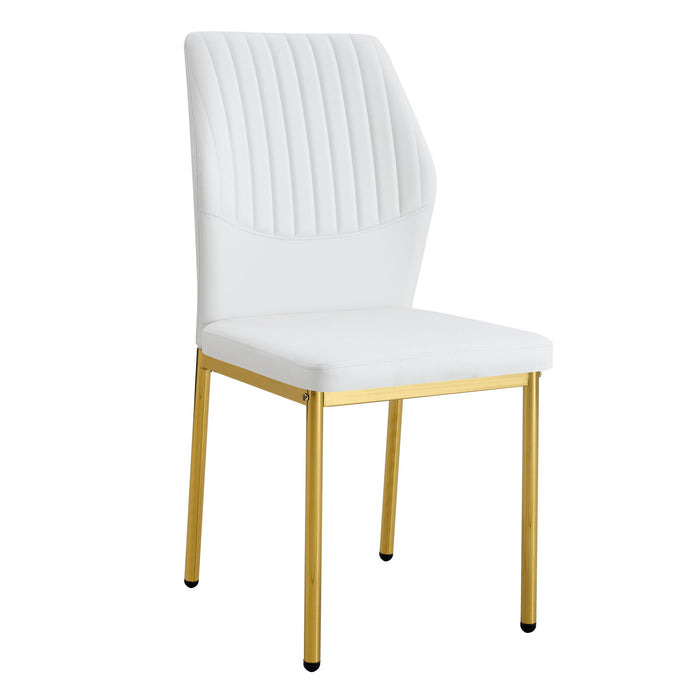 Luxury Simple Chair With Metal Gold Leg