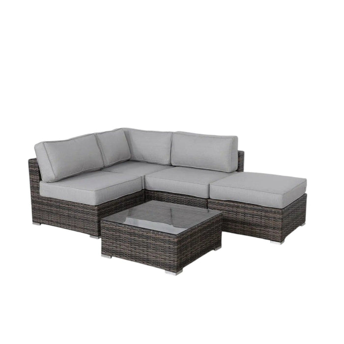 Seating Set With Cushions Handcrafted Wicker Design