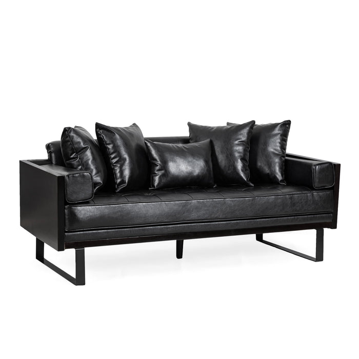 Contemporary Oversized Loveseat With Accent Pillow