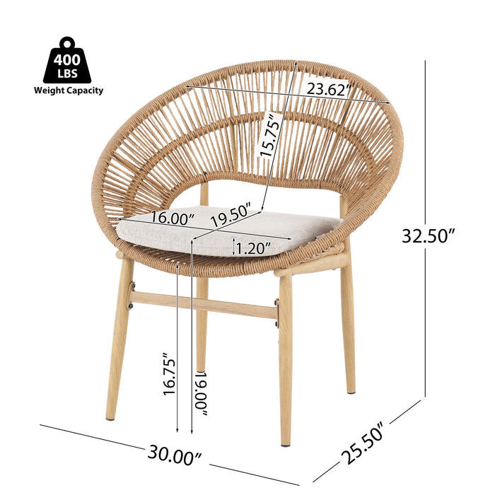 Cyril - Outdoor Papasan Style Dining Chair (Set of 2)