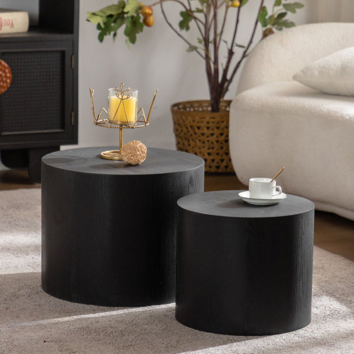 Round Nesting Coffee Table For Small Space (Set of 2)