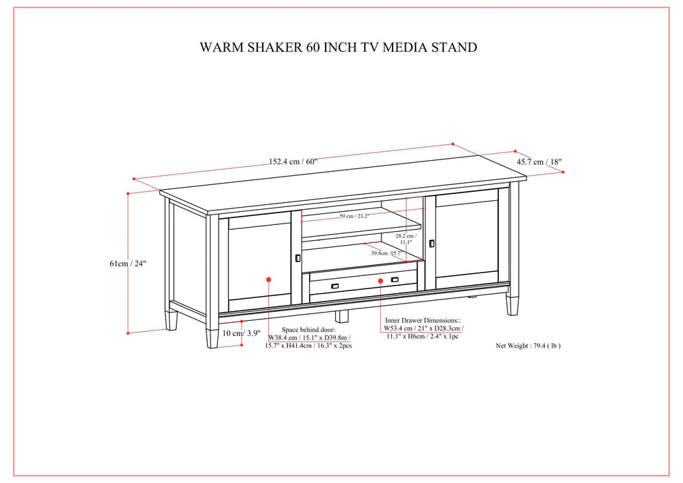 Warm Shaker - TV Media Stand - Brown