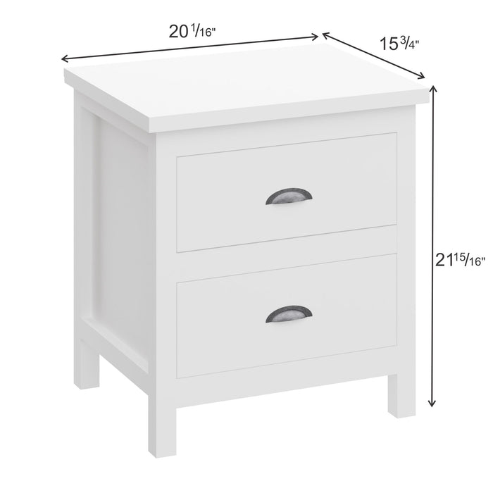 Versatile Solid Wood Night Stand With Drawers For Living Room And Bedroom - White