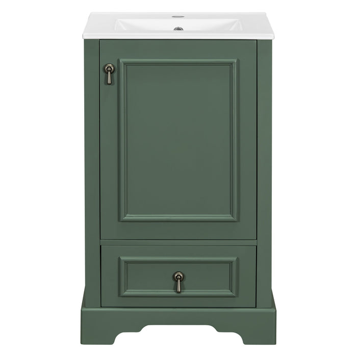 Bathroom Vanity With Sink, Soft Close Door, Adjustable U-Shaped Shelf
