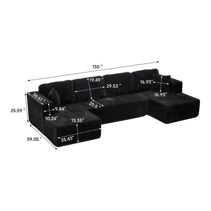 U-Shape Modular Sectional Sofa For Living Room