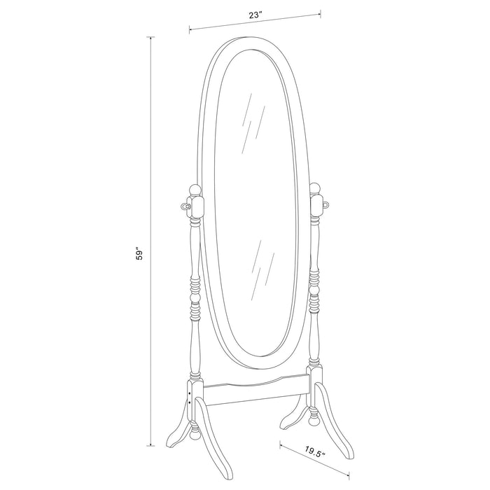 Dunne - Cheval Mirror With Oval Frame