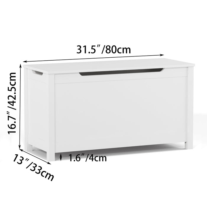Toy Box Storage With Safety Hinged Lid