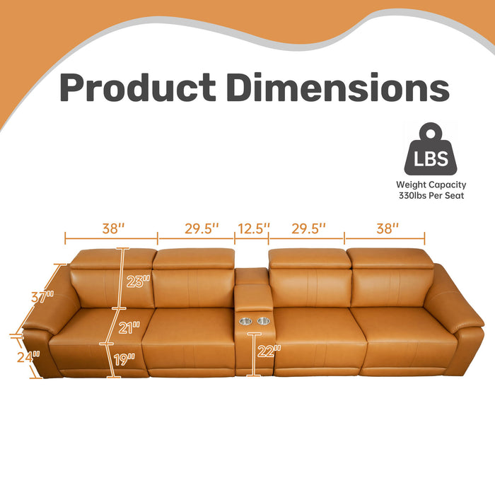 Modular Sofa With Recliners And Cup Holders Sectional Set