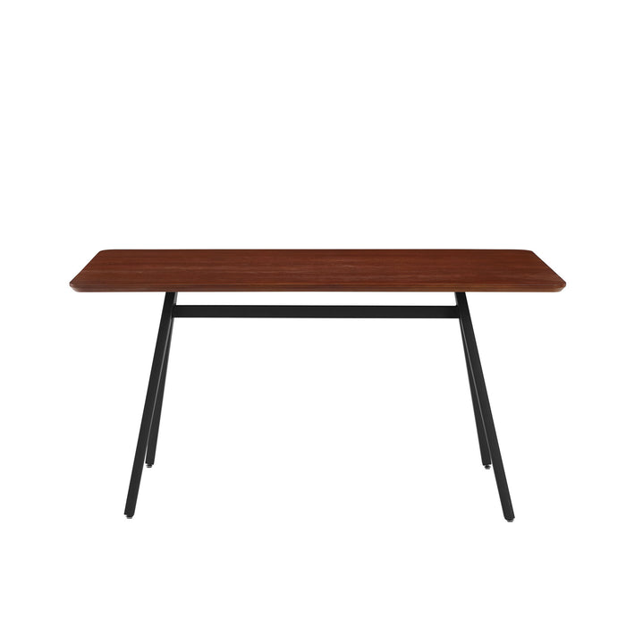 V Leg Veneer Dining Table - Dark Walnut