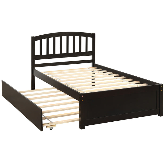 Platform Bed Wood Bed Frame With Trundle