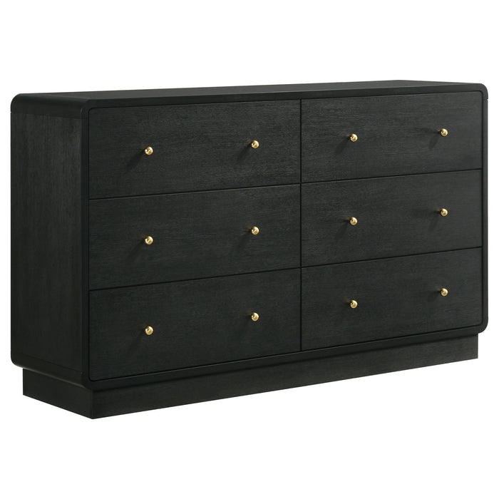 Burton - 6 Drawer Dresser Cabinet - Black
