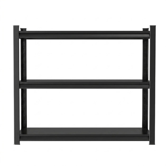 3 Tier Adjustable Height Storage Shelving Unit, Large Capacity Multipurpose Organizer Rack - Black