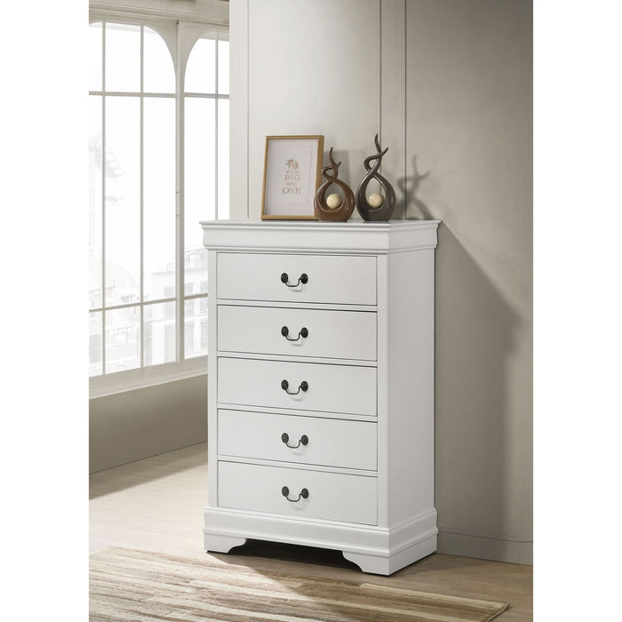 5 Drawer Bedroom Chest - White