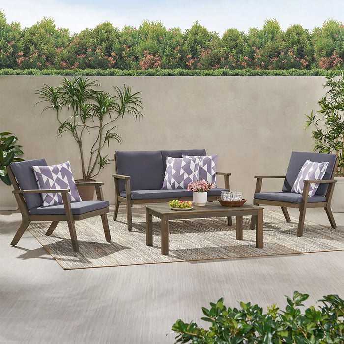 Avacyn - Outdoor Acacia Wood 4 Seater Chat Set With Cushions