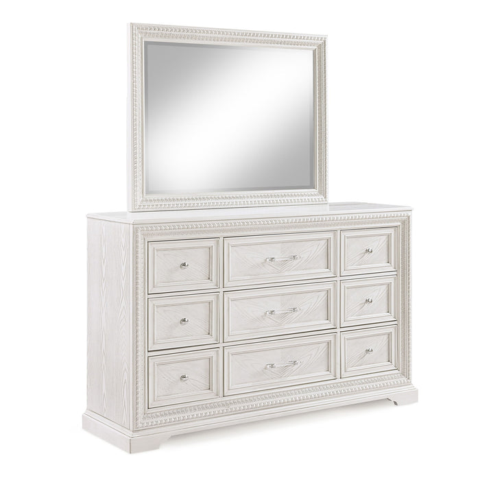 6 Drawer Storage Dresser Antique Wooden Bedroom Furniture - Antique White