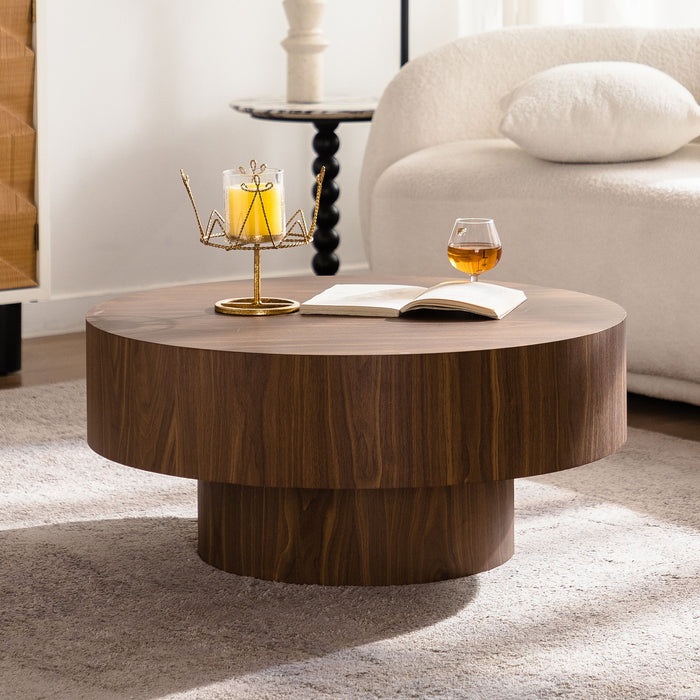 Round Coffee Table For Living Room - Walnut