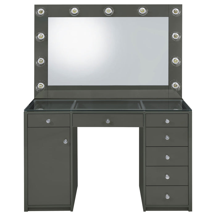 Fern - 7 Drawer Vanity Set With Mirror And Globe Lights
